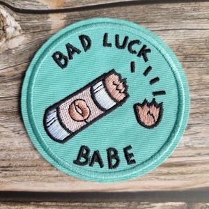 Bad Luck Babe Broken Lipstick 90'S Embroidered Iron on Patch